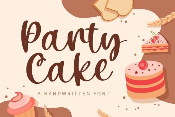 Party Cake Font: Sweet Handwritten Style for Branding