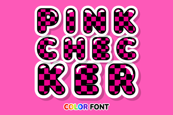 Pink Checker Font: A Color Typeface for Editorial Design