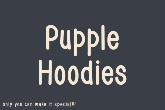 Pupple Hoodies Font for Handmade Crafts and Products